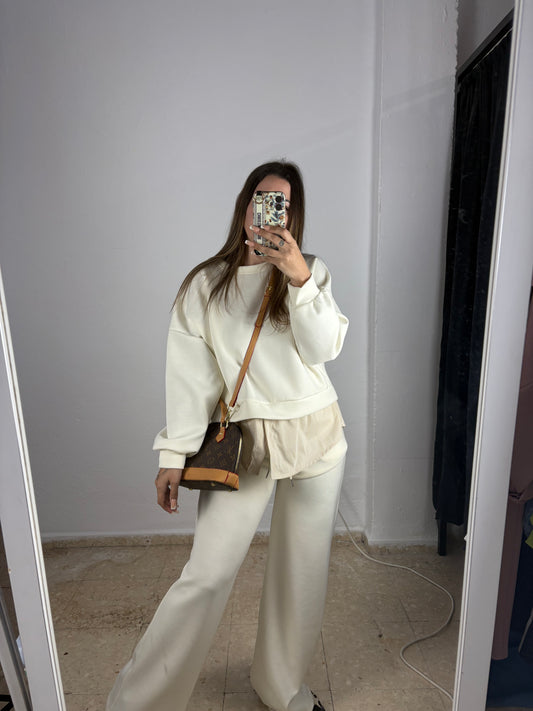 Chandal camisero beige