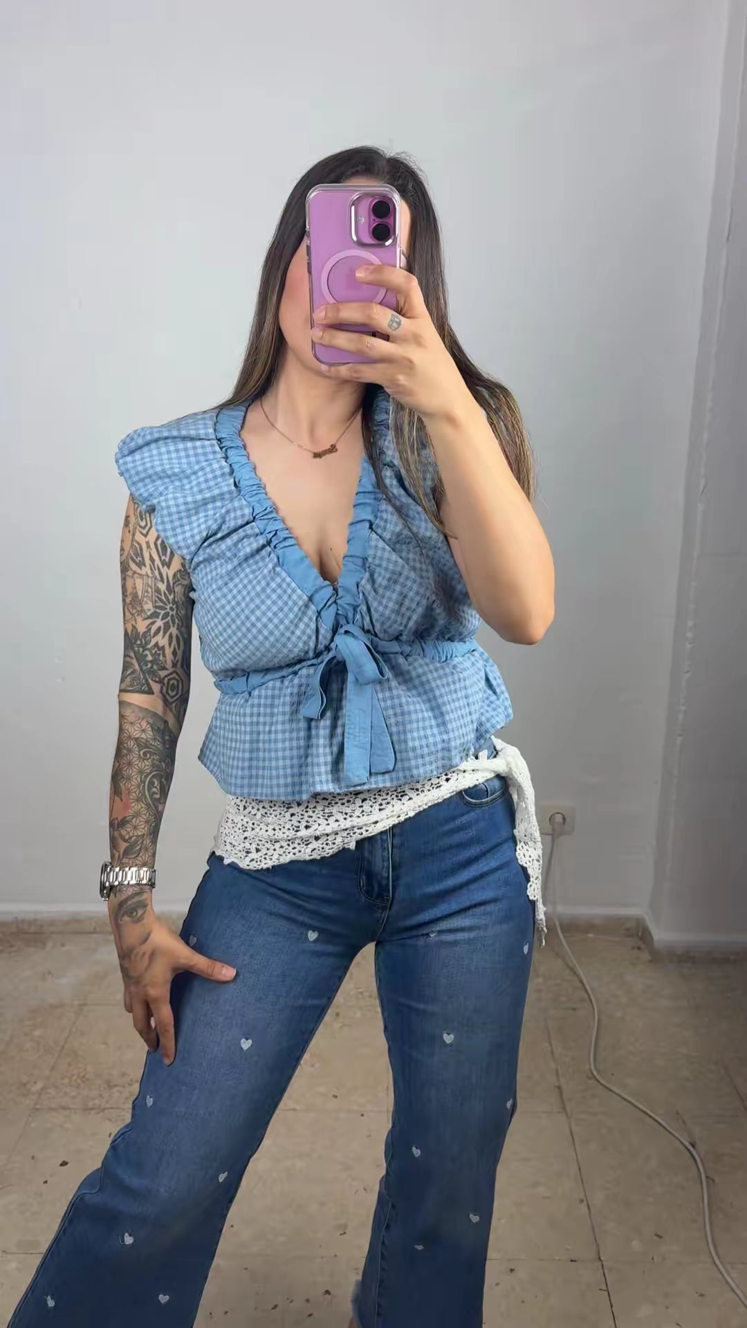Blusa goma Vichy