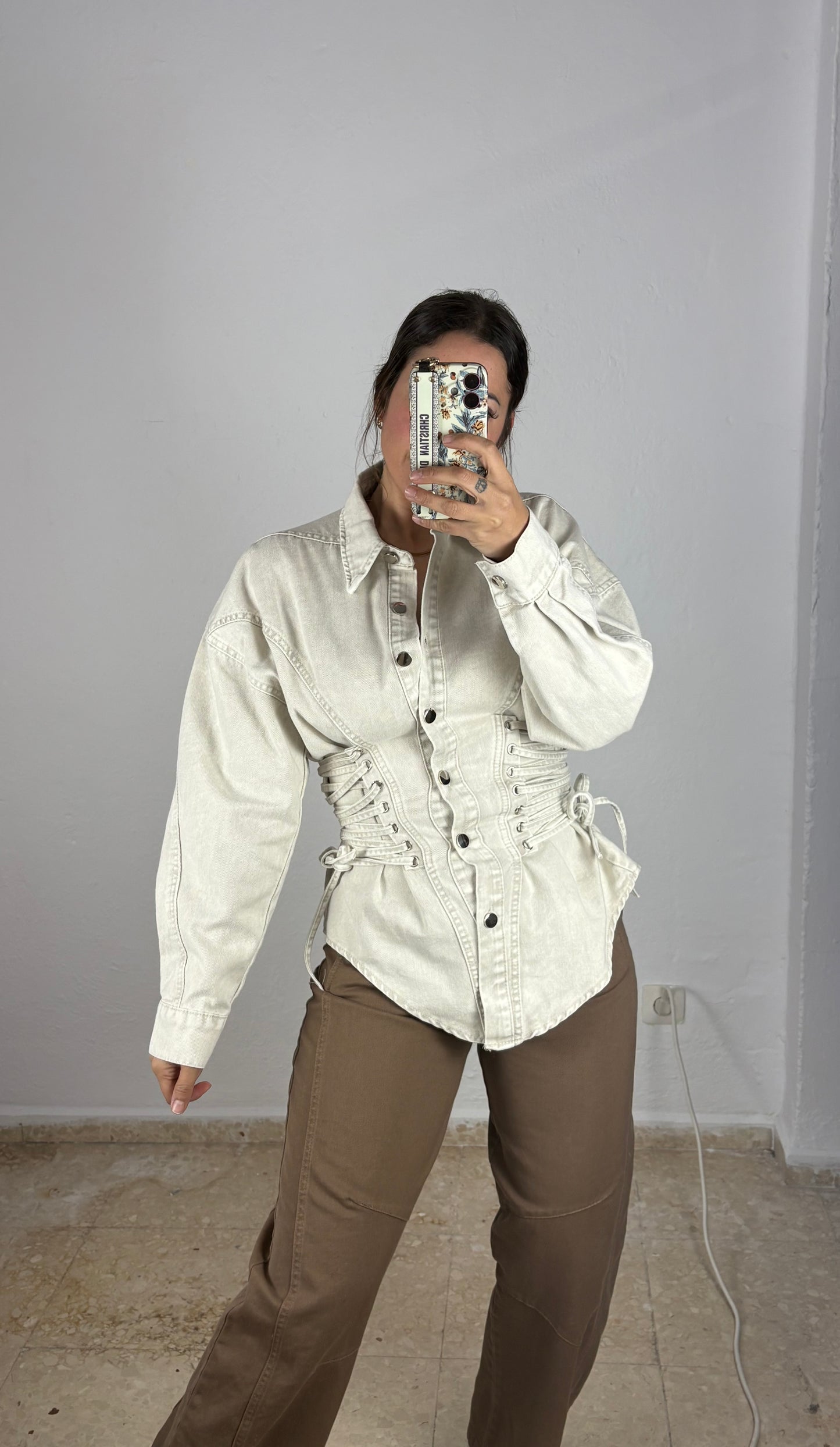 Chaqueta exclusive denim beige