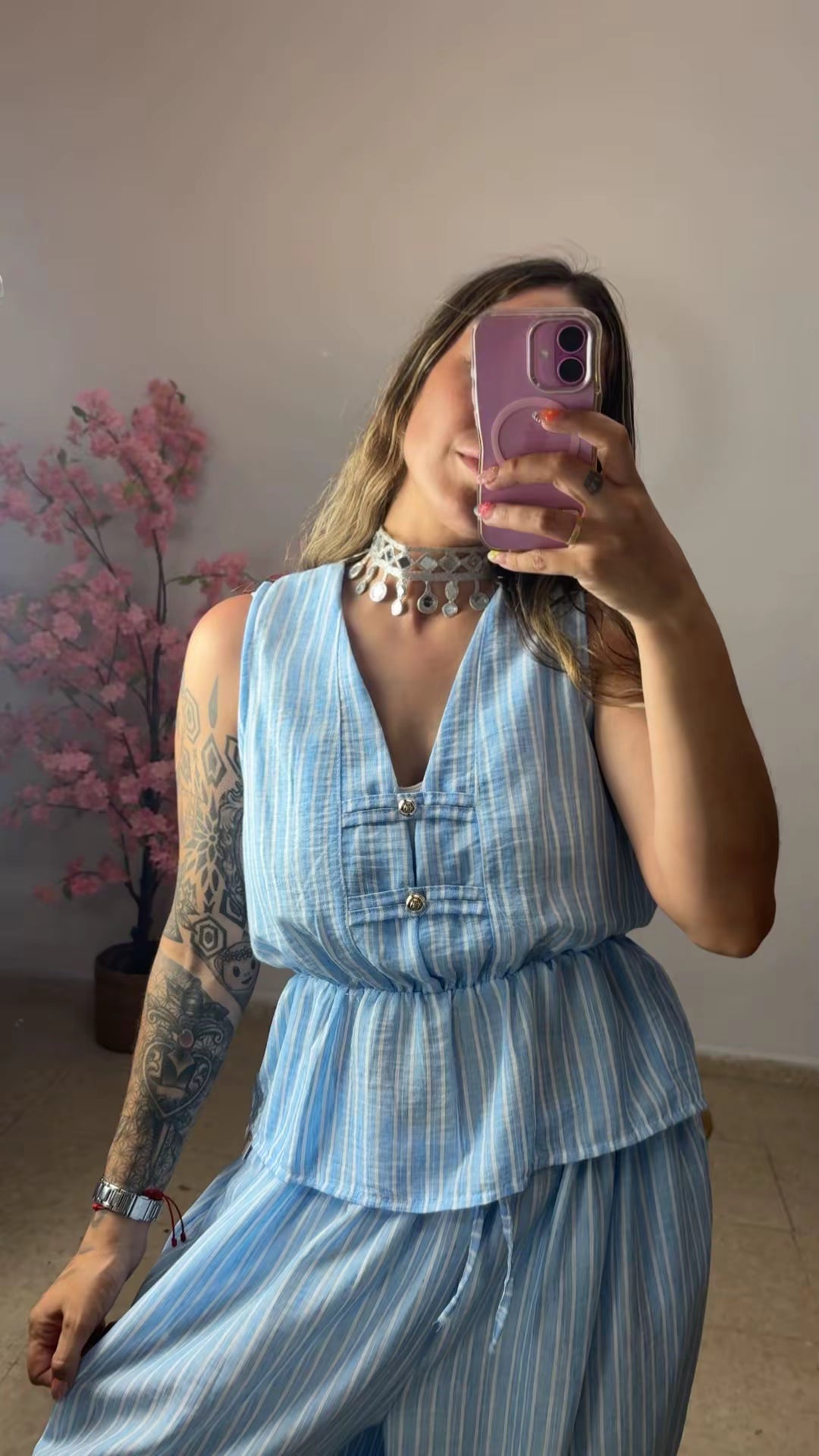 Conjunto Elsa celeste
