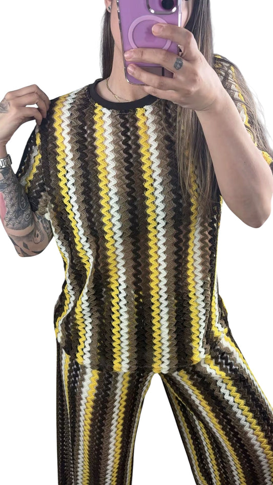Conjunto crochet marrón/amarillo