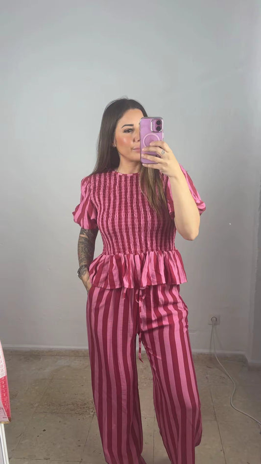 Conjunto Silva Rosa y rojo