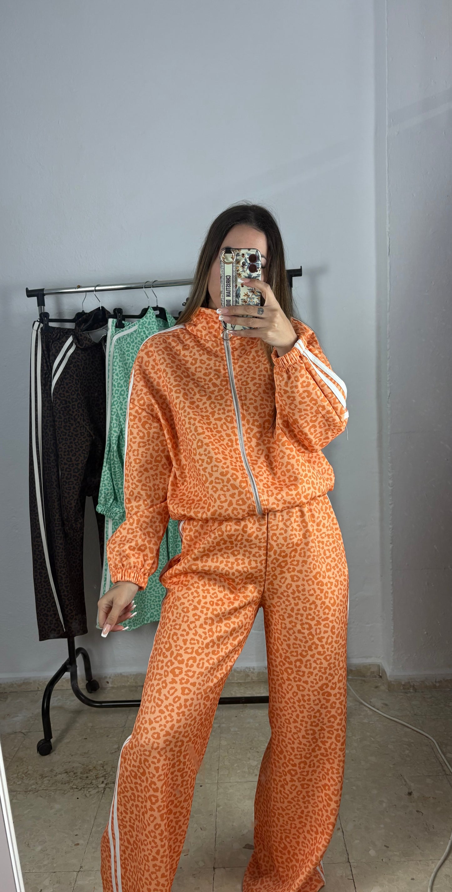 Chandals animal print naranja