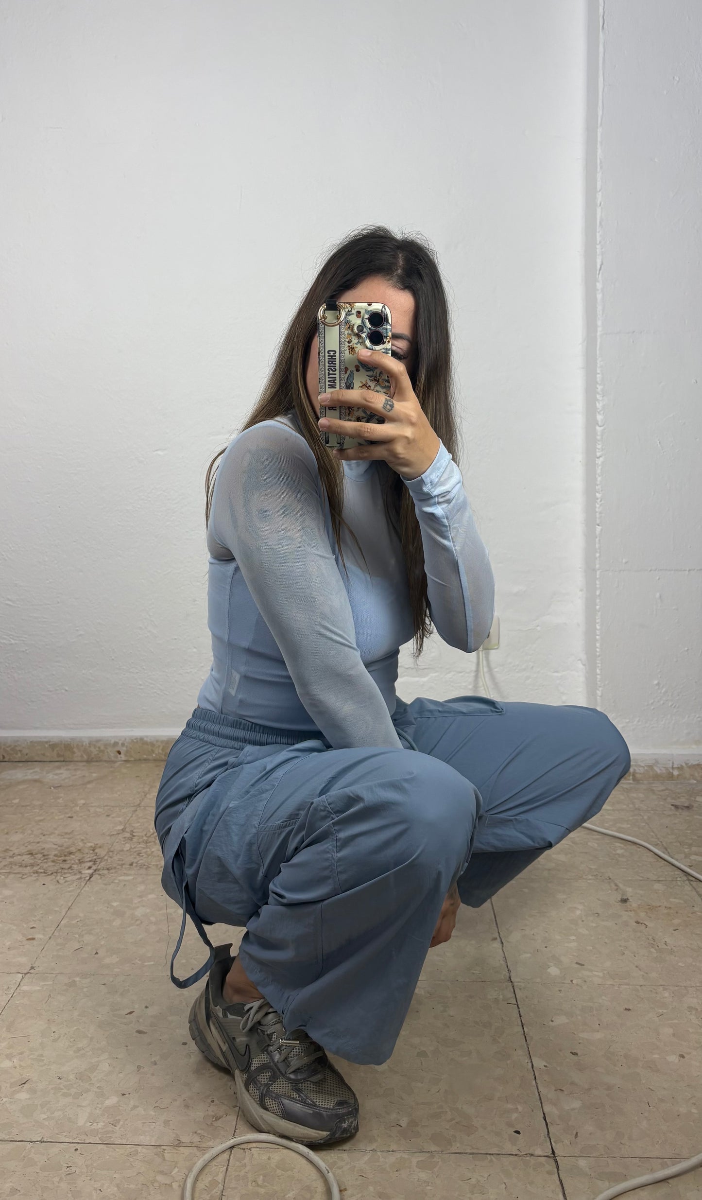 Pantalón cargo celeste