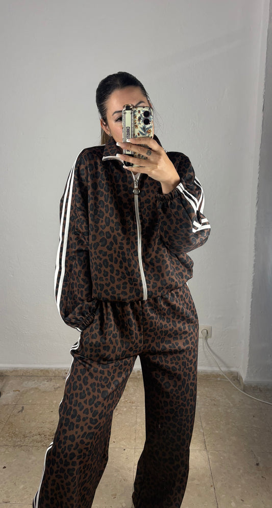 Chandals leopardo raya blanca