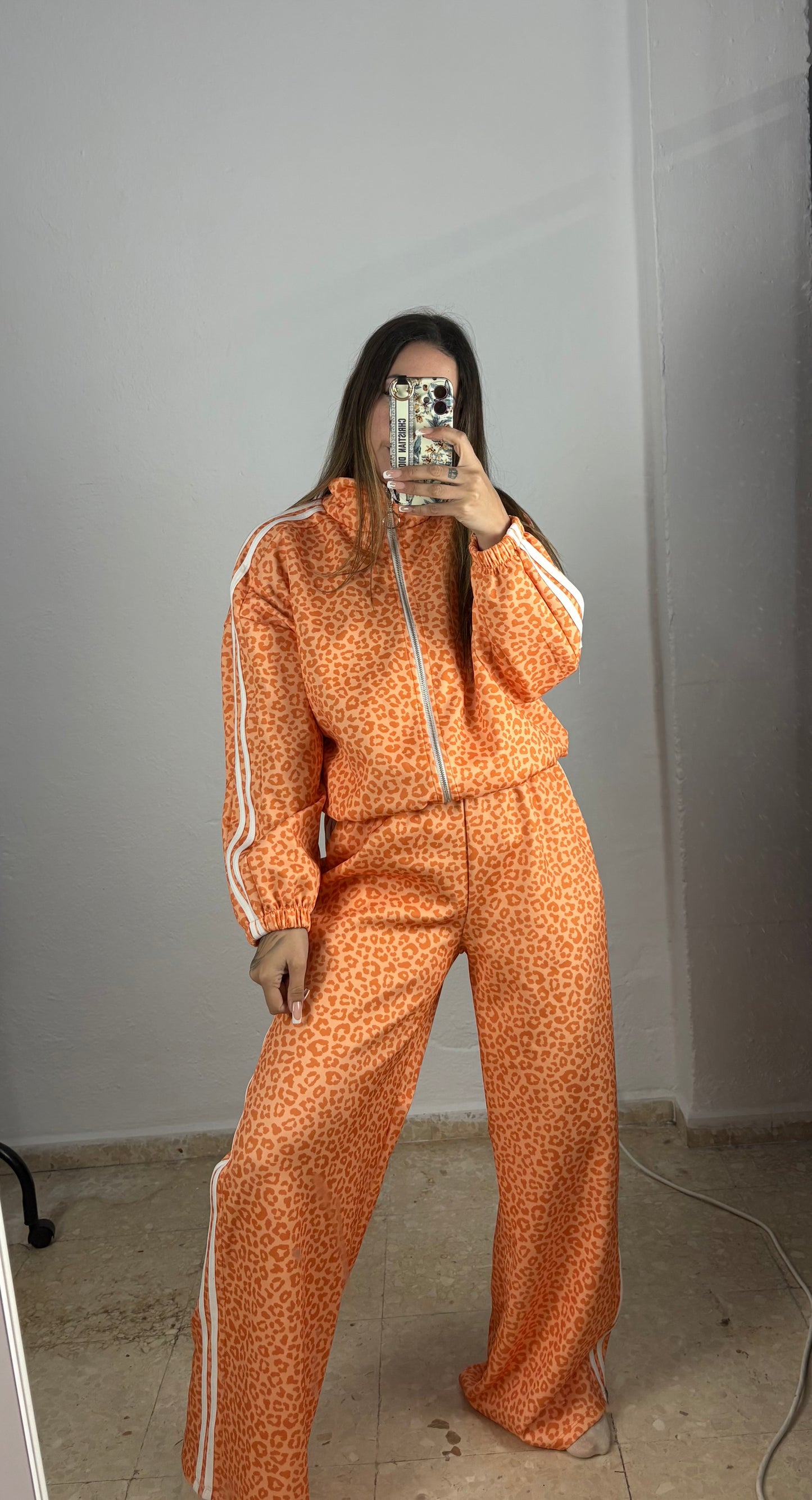 Chandals animal print naranja
