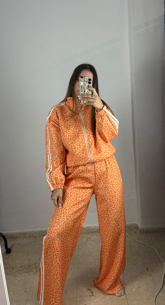 Chandals animal print naranja