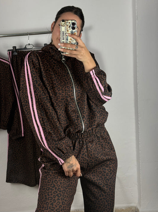 Chandals leopardo rayas rosa