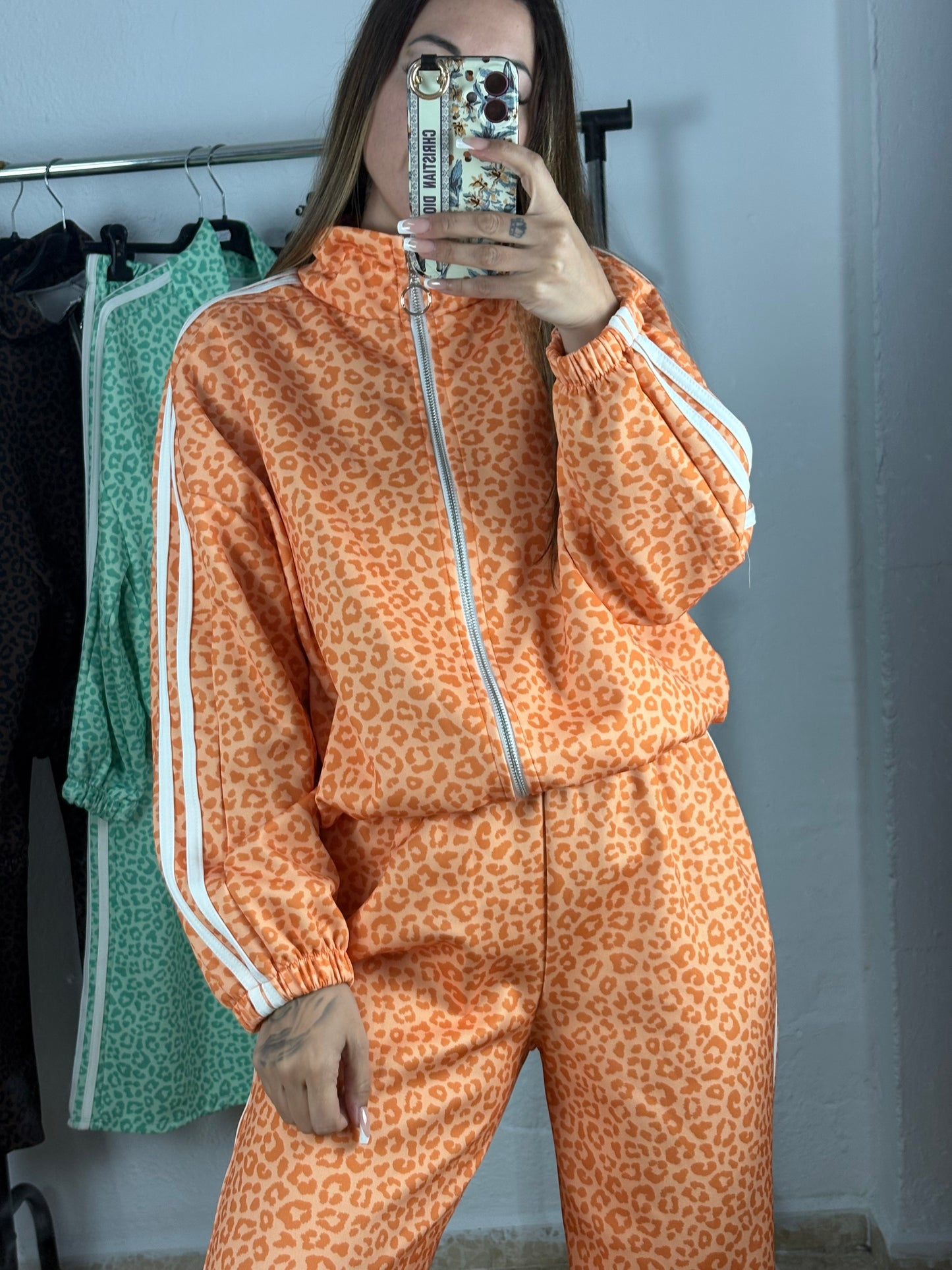 Chandals animal print naranja