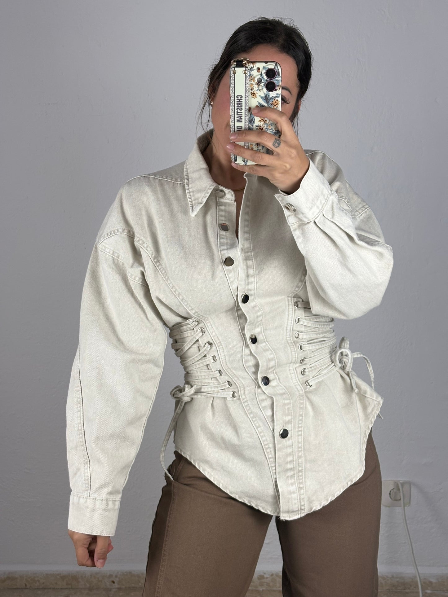 Chaqueta exclusive denim beige