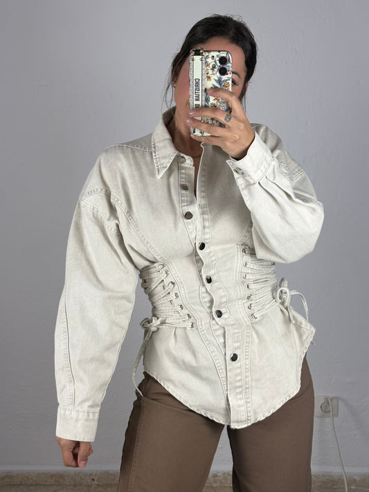 Chaqueta exclusive denim beige