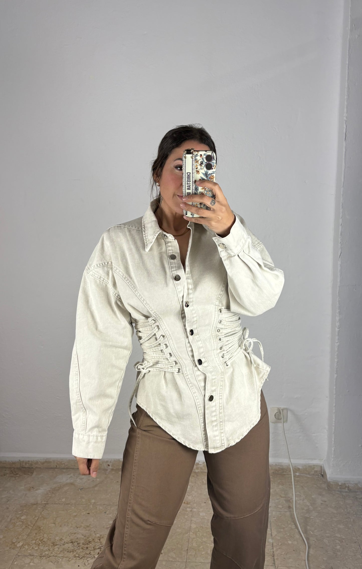 Chaqueta exclusive denim beige