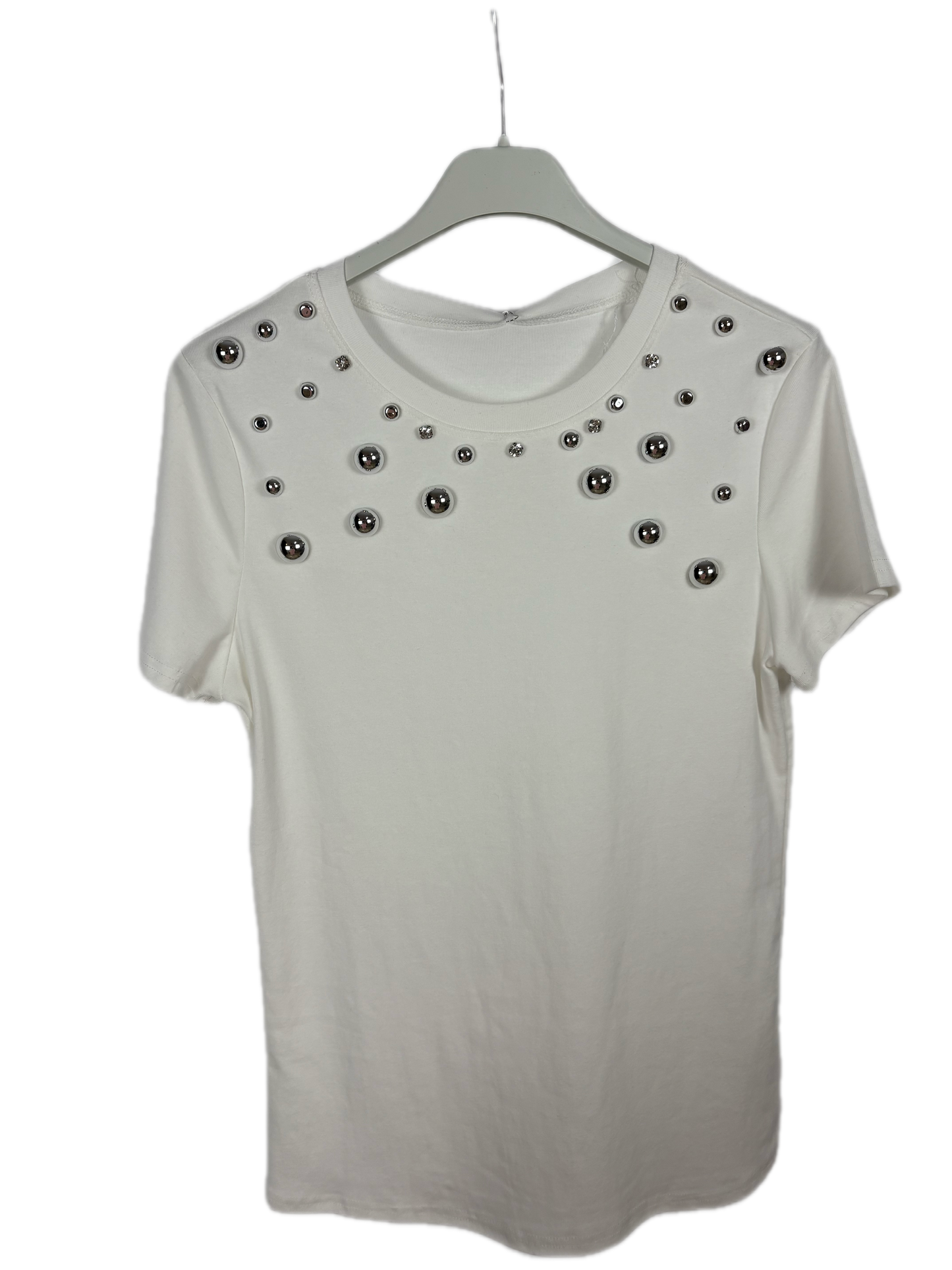 Camiseta tachuelas blanca