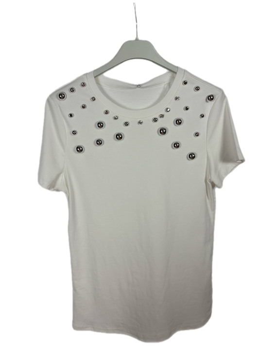 Camiseta tachuelas blanca