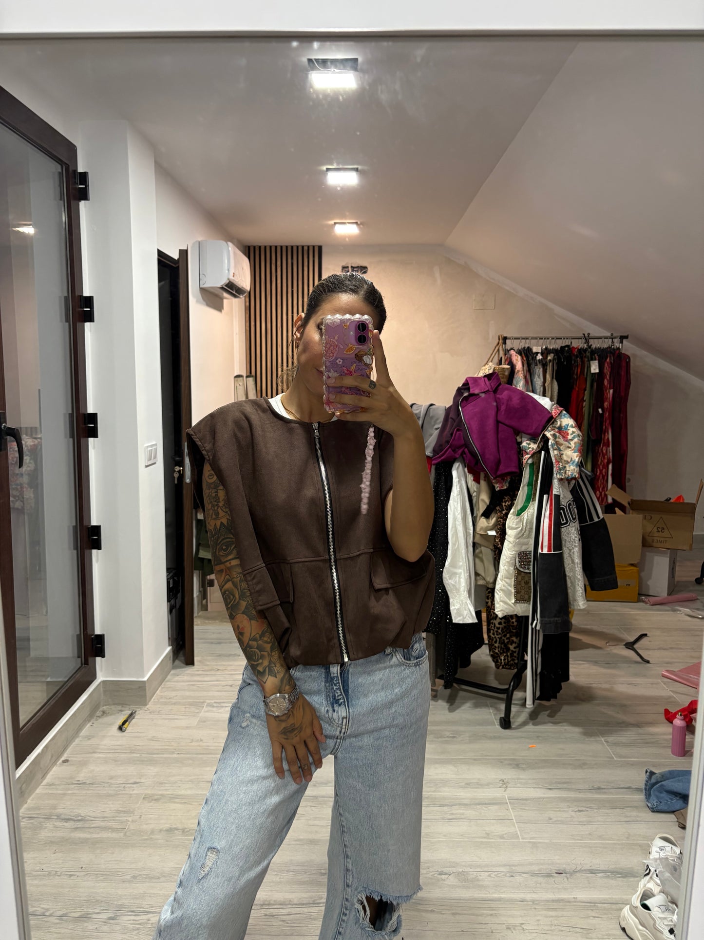 Chaleco Antelina chocolate