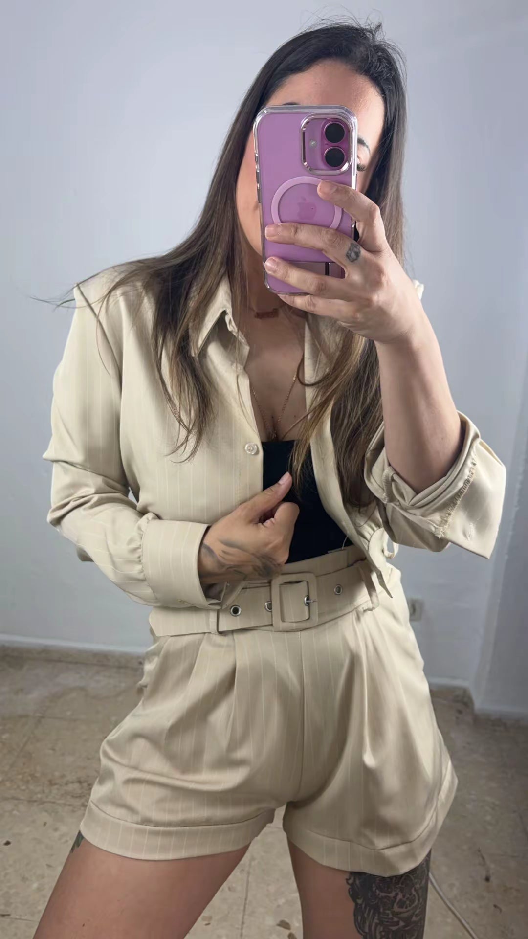 Conjunto corto rayas diplomáticas