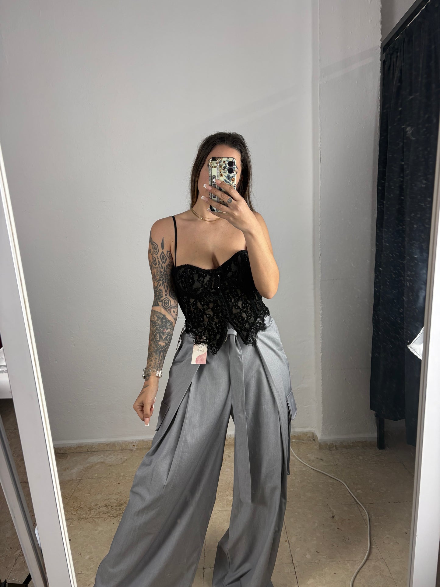 Pantalón palazzo Zara gris