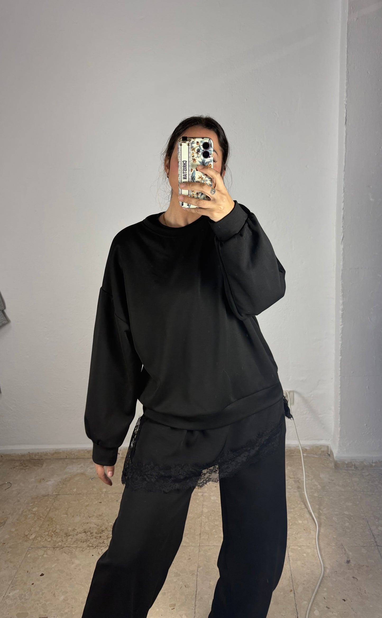 Chandals viral encaje negro