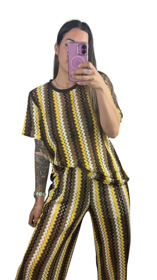 Conjunto crochet marrón/amarillo