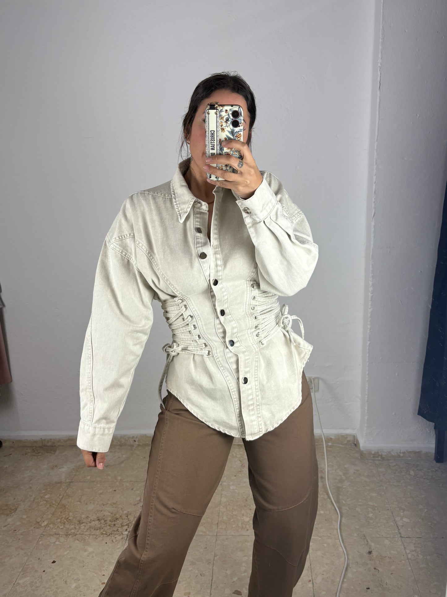 Chaqueta exclusive denim beige
