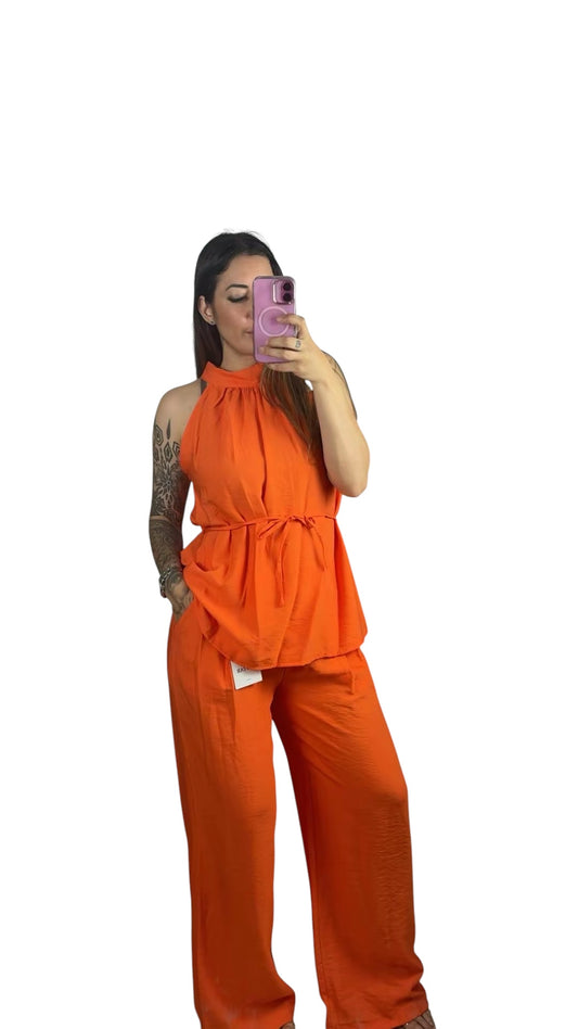 Conjunto lino low cost naranja