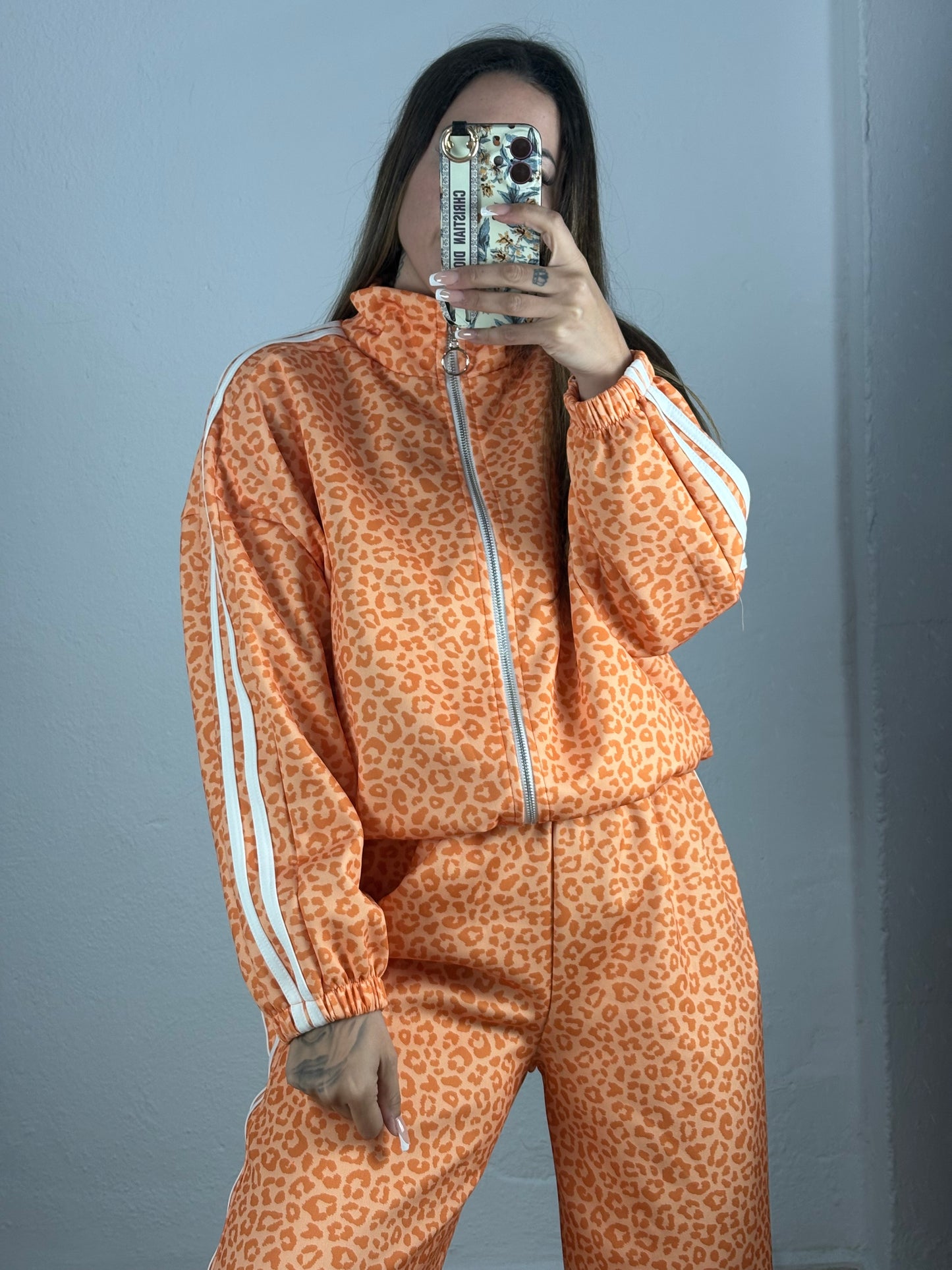 Chandals animal print naranja