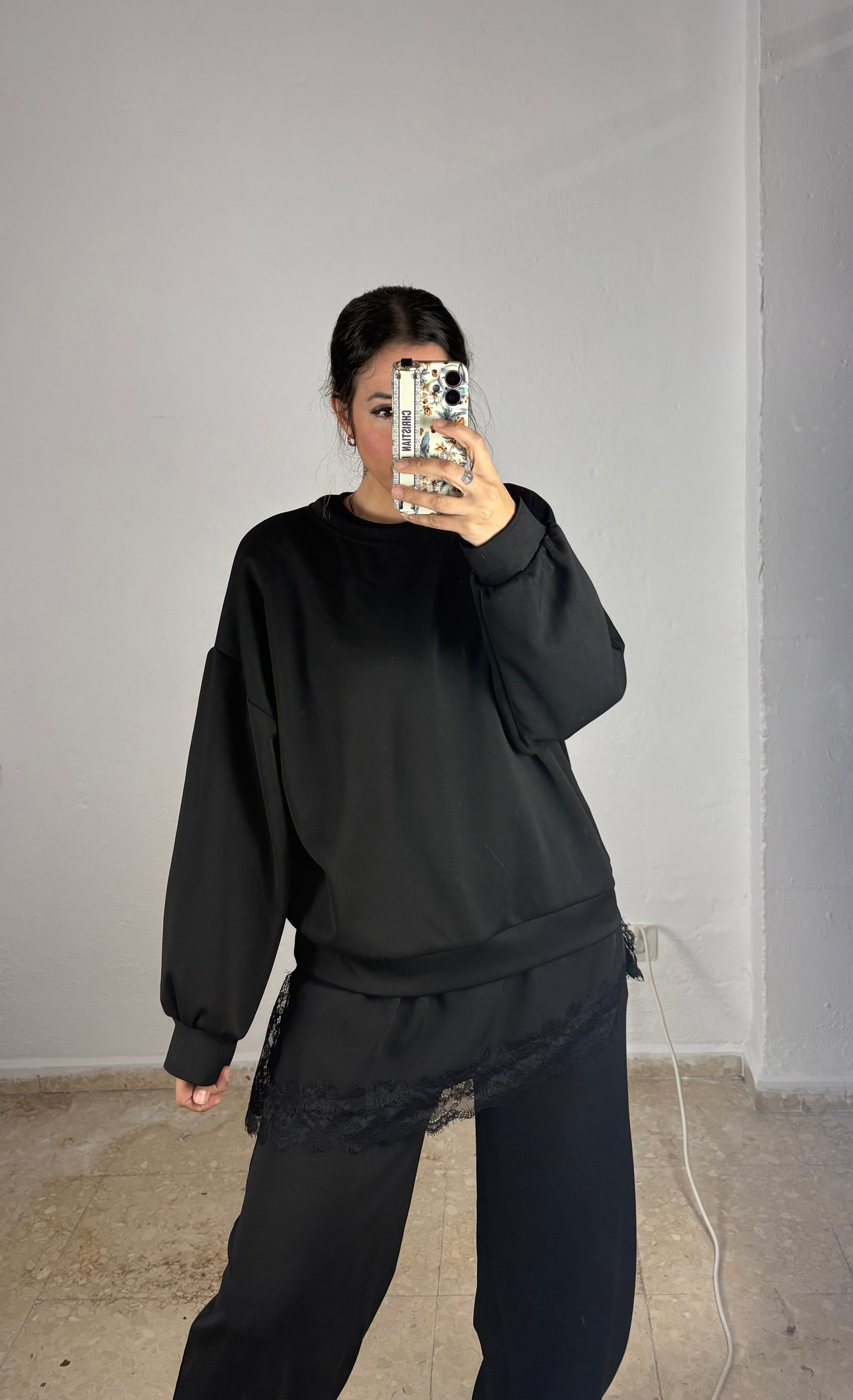 Chandals viral encaje negro