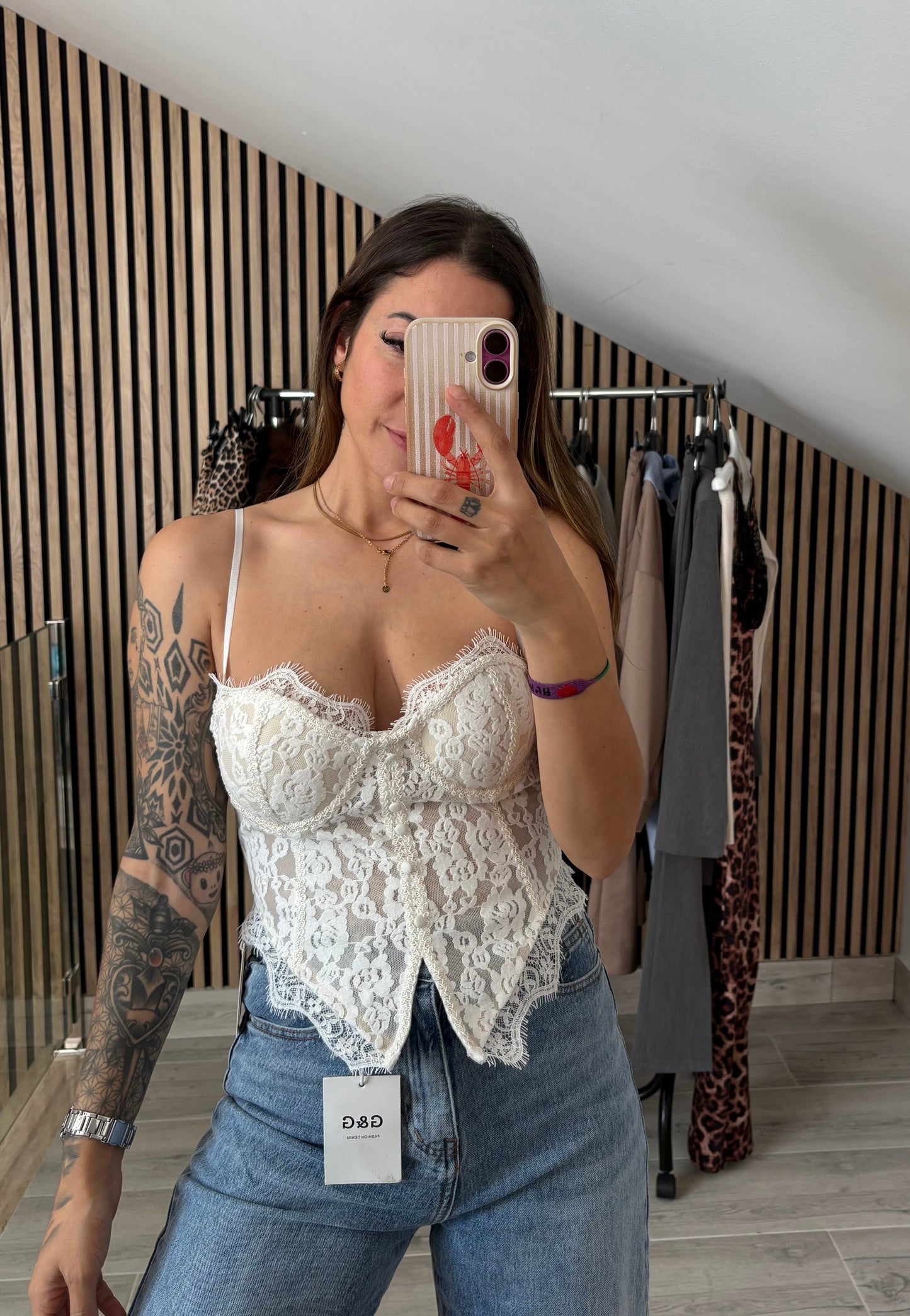 Corset terciopelo blanco