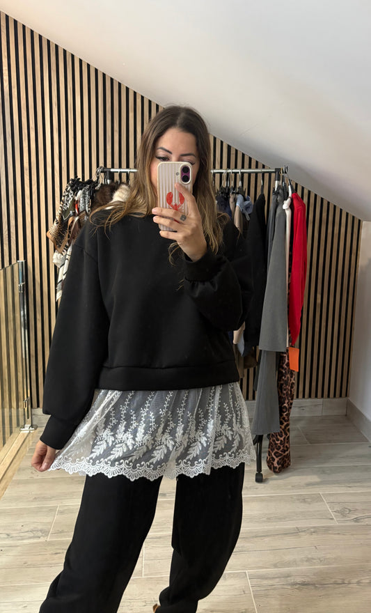 Sudadera encaje