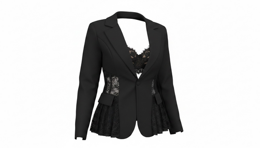Blazer luxury encaje negra