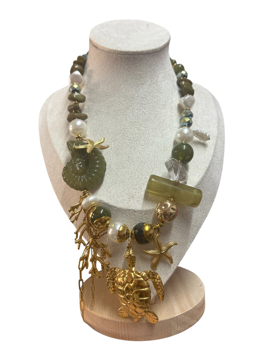 Collar Cancún verde oliva