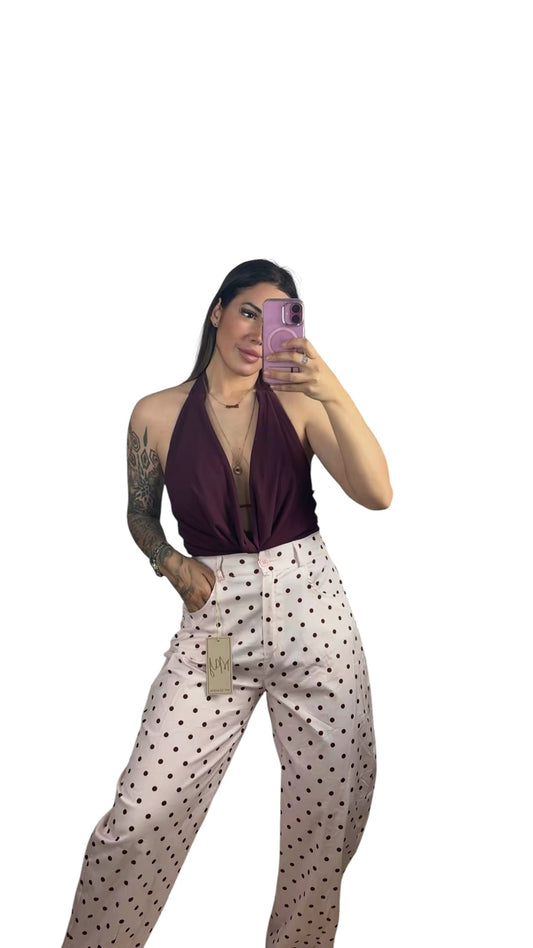 Pantalón polkadots rosa