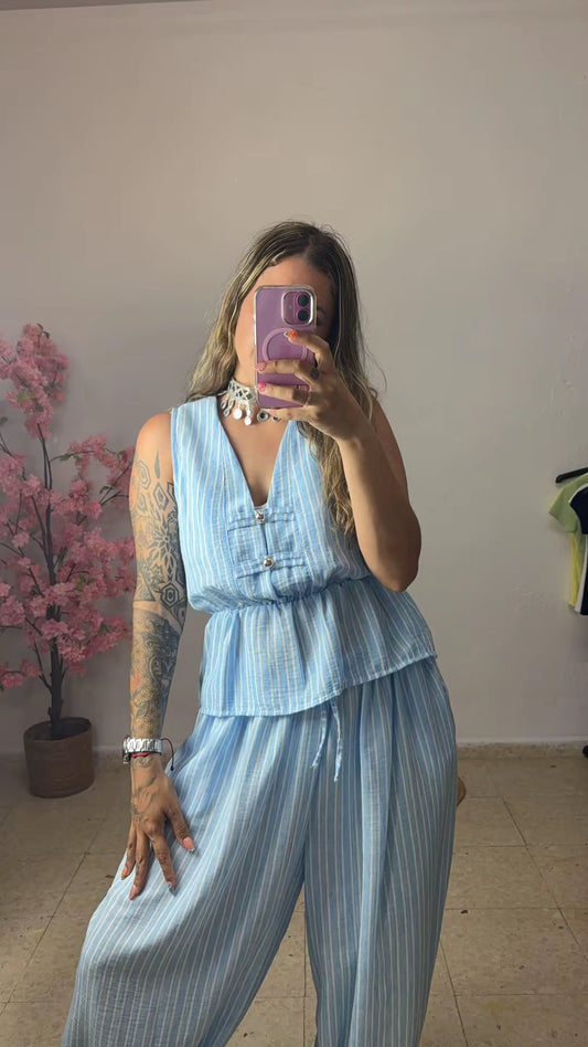 Conjunto Elsa celeste