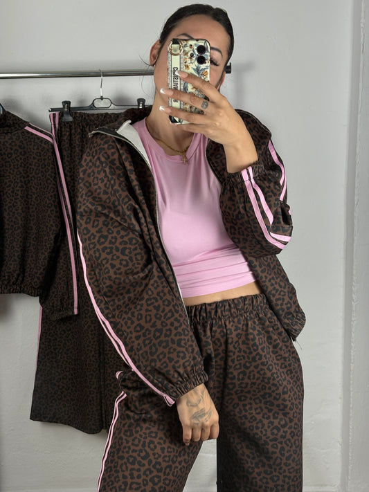 Chandals leopardo rayas rosa