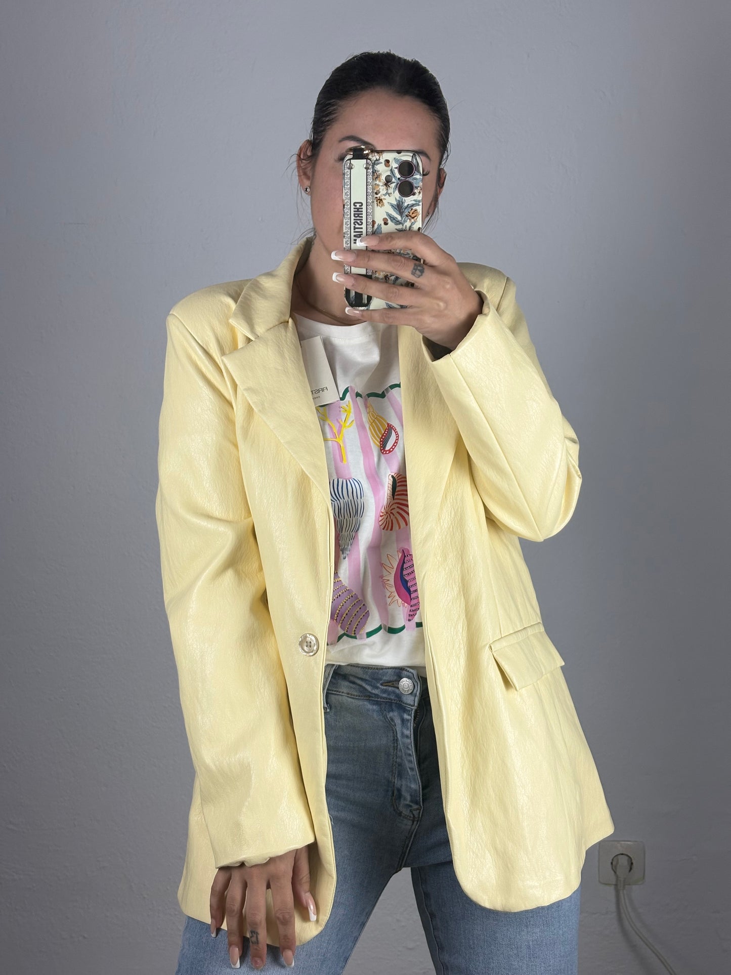 Blazer polipiel amarilla