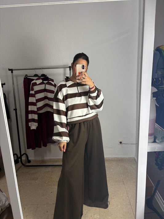 Chandal rayas chocolate