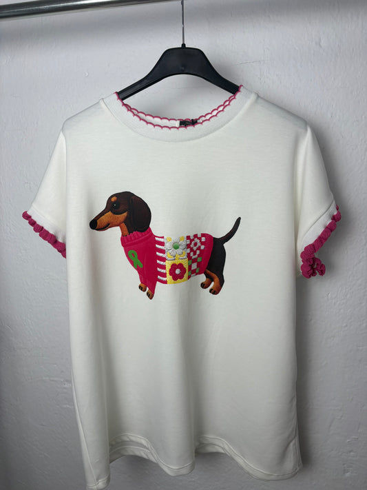 Camiseta perrito rosa