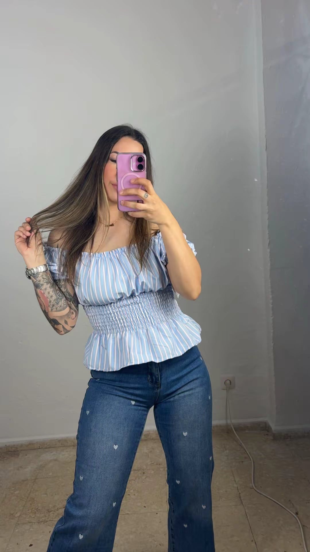 Vaquero denim corazones