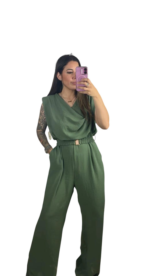 Mono seda verde militar